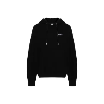 OFF WHITE Logo Embroidered Drawstring Hoodie