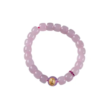 Execute The Blessing Hetian Jade Bracelets Dusty Pink Unisex