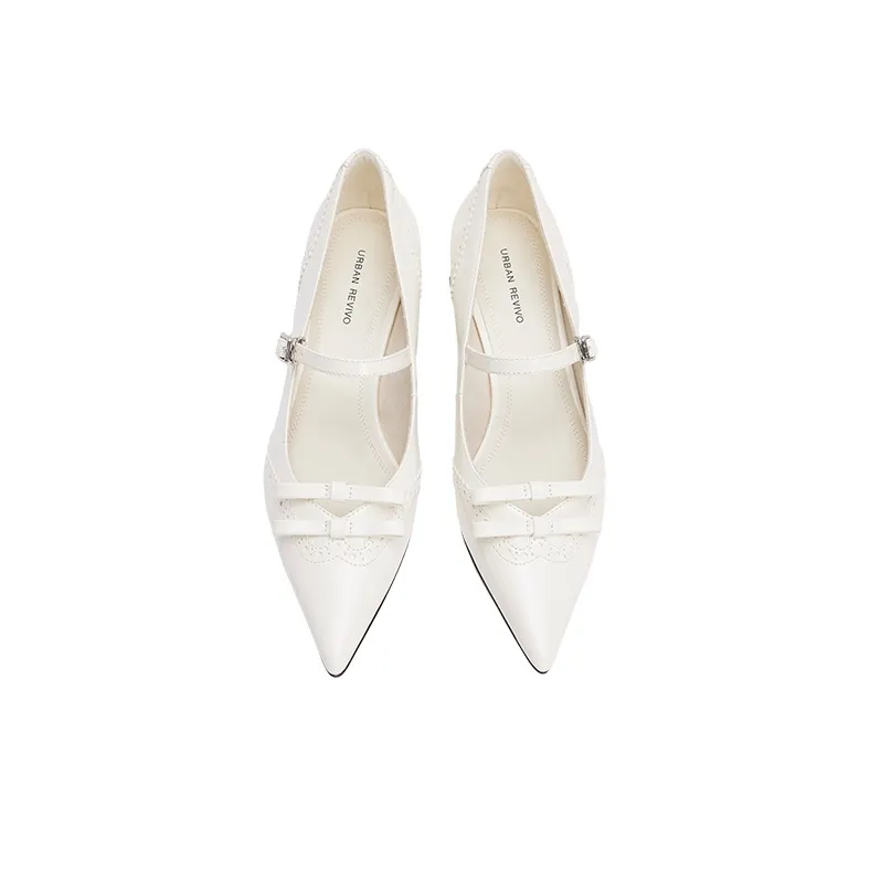 URBAN REVIVO Casual Single Shoes Women's Ecru-2