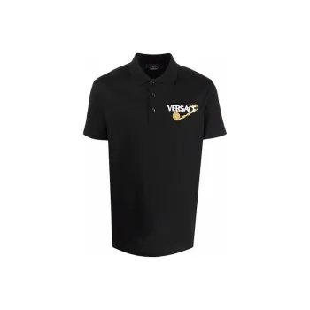 VERSACE Polo Shirts Men Black