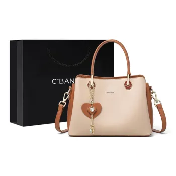 C°BANNER Cow Leather Handbag Regular Women's Milk Tea