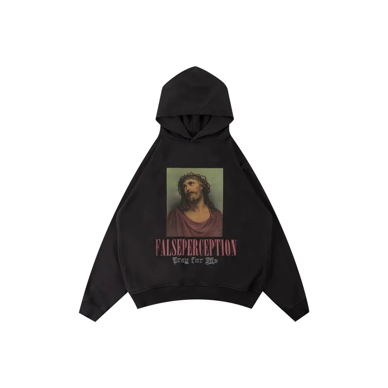 False Perception Sweatshirts Unisex Washed Black-0