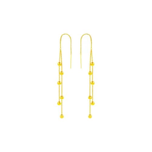 Lao Feng Xiang 18K Gold Drop Earrings Women's