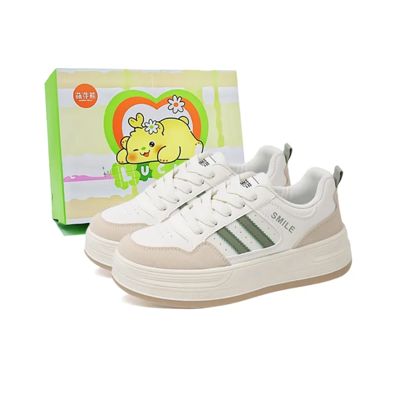 Budding Bear Slip Resistant, Abrasion Resistant, Breathable, Height Increasing Low Top Skateboard Shoes Women's-0