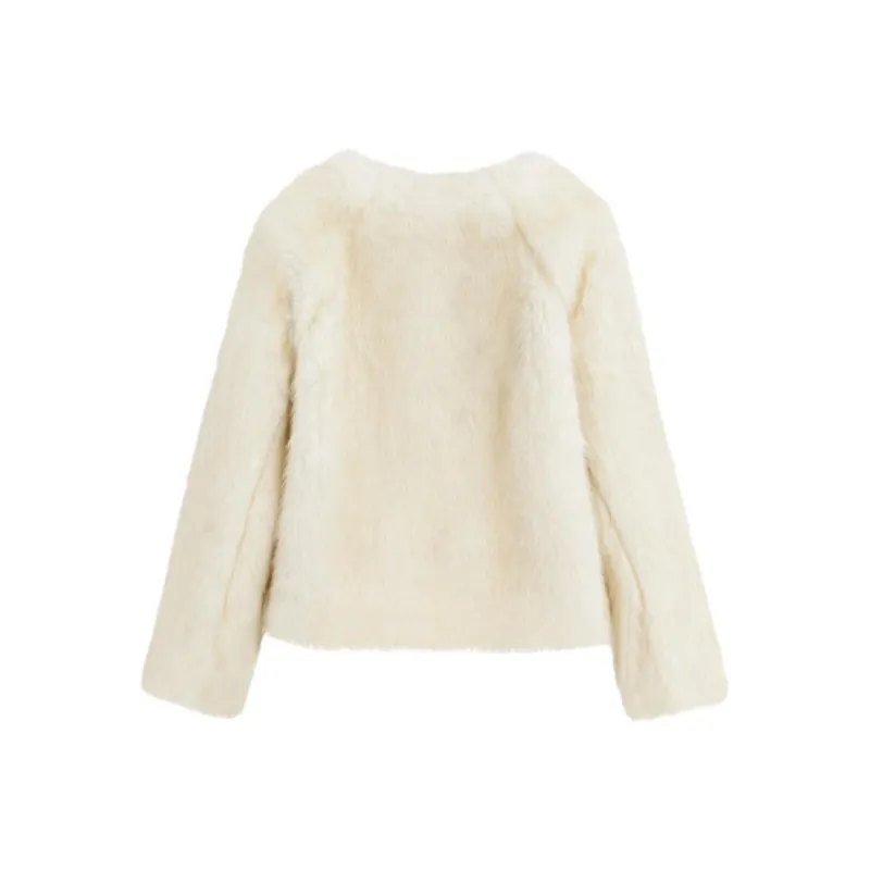 Love To Serve Velvet feel Coat Women's Apricot-1