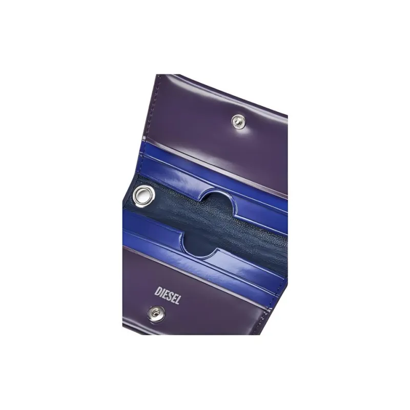 DIESEL Cow Leather Card Holder Women's Purple-3