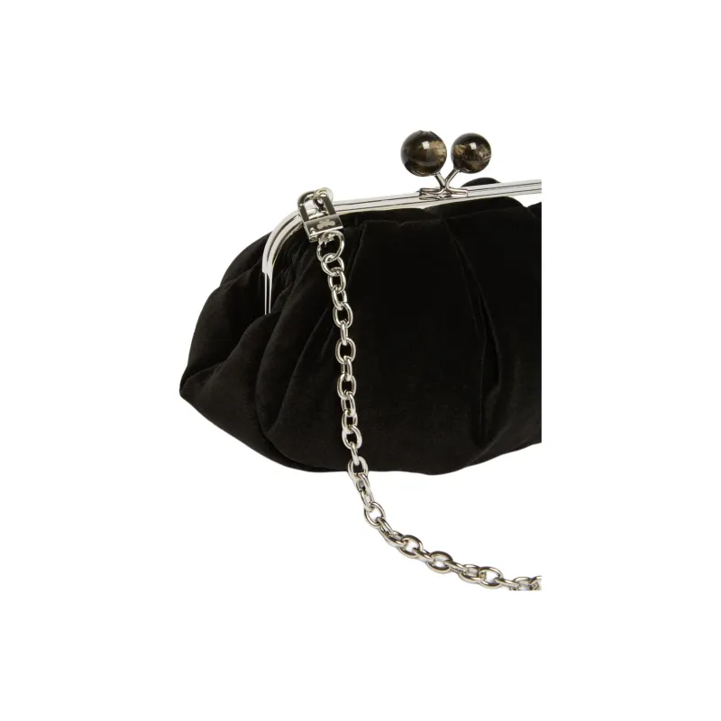 WEEKEND MaxMara Pasticcino Velvet Crossbody Bag, Shoulder Bag Small Size Women's Black-3