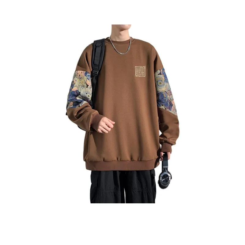 YooMore American Casual Bear-Print Unisex Sweatshirt-25