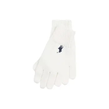 Polo Ralph Lauren Cotton, Cotton Fabric Knit Gloves Kids' White