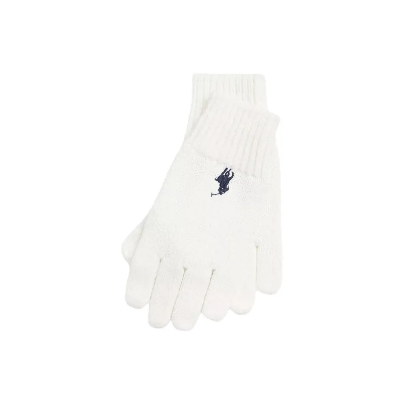 Polo Ralph Lauren Cotton, Cotton Fabric Knit Gloves Kids' White-0
