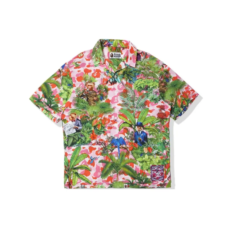 A BATHING APE X Monkey 47 Open Collar S/S Shirt-4