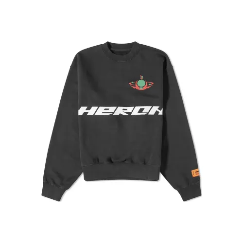 HERON PRESTON Globe Burn Crewneck Sweatshirt