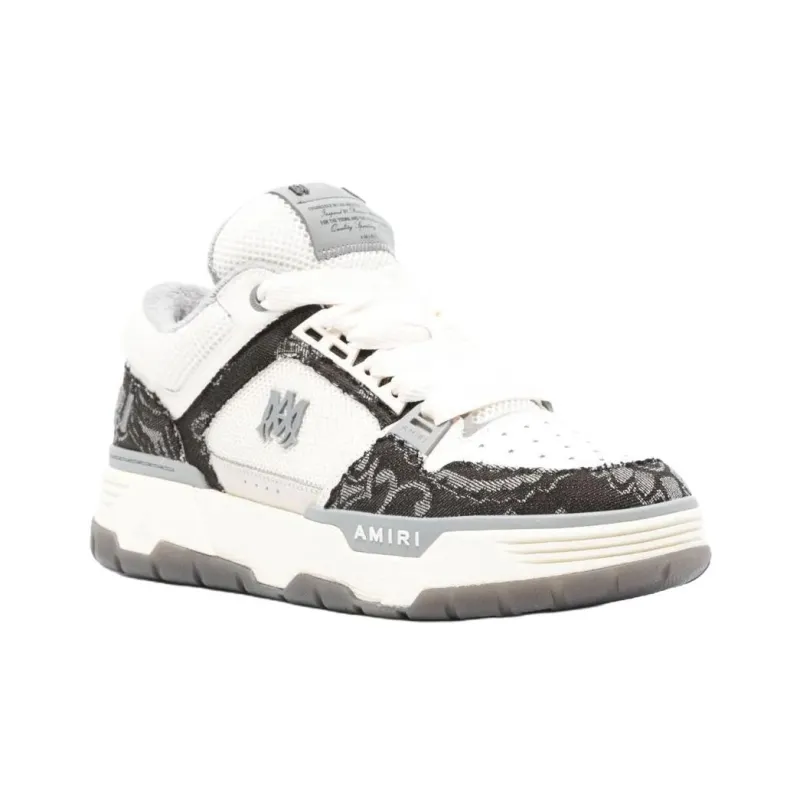 AMIRI MA 1 Low Top Skateboard Shoes Men's Black White-2