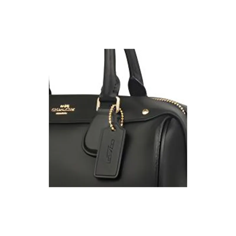 COACH Bennett Leather One Shoulder Boston Bag, Crossbody Handbag Small Size Women's Black-4