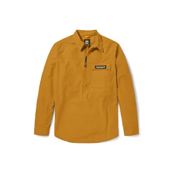 Timberland Men Casual Half Zip Shirt Wheat