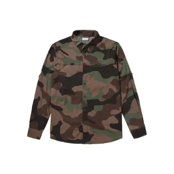 Columbia Shirts Men Green Camouflage