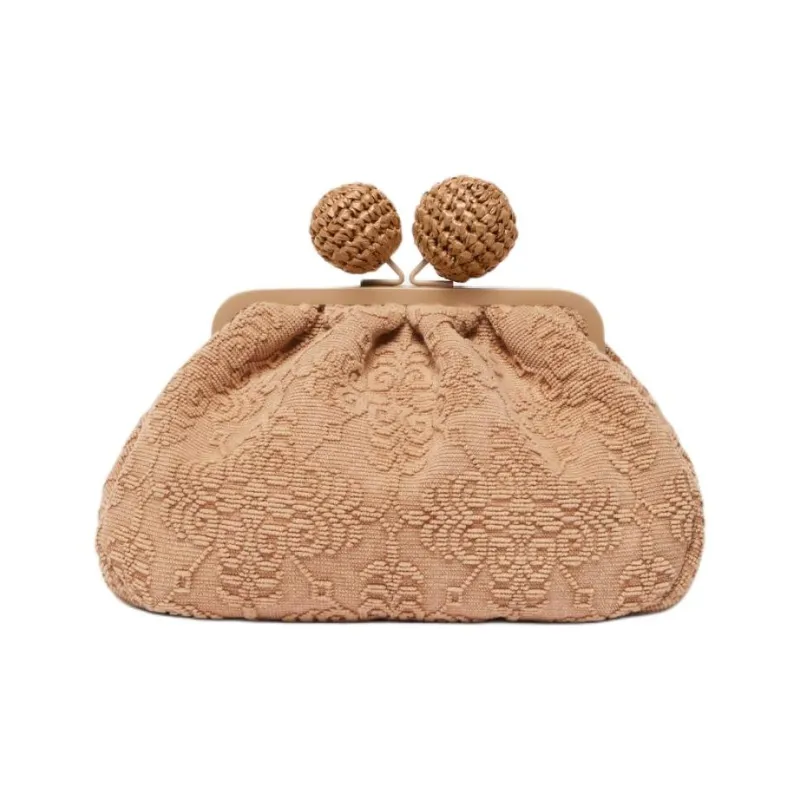 WEEKEND MaxMara Pasticcino Cotton Crossbody Bag, Shoulder Bag Medium Size Women's Camel-2