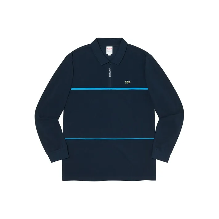 Supreme Lacoste Pique Zip L/S Polo-0