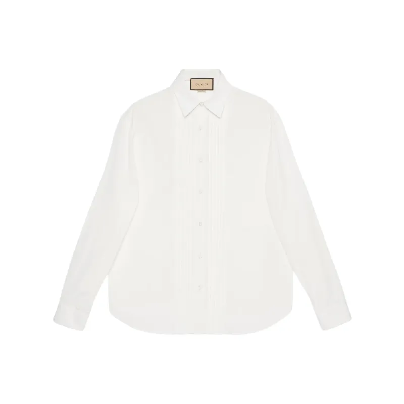 GUCCI Cotton Poplin Evening Shirt Men's White-0