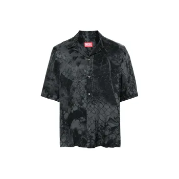 DIESEL S Bristol Abstract Printed Bowling Shirt