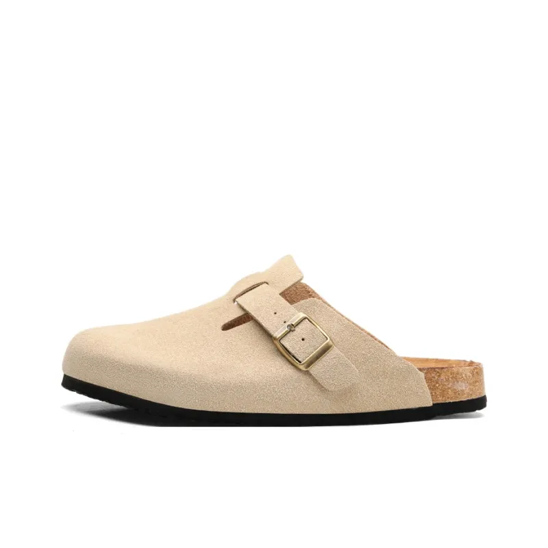 Magelly Cork Sole Slip Resistant Abrasion Resistant Quiet Wrap toe Slippers Unisex-29