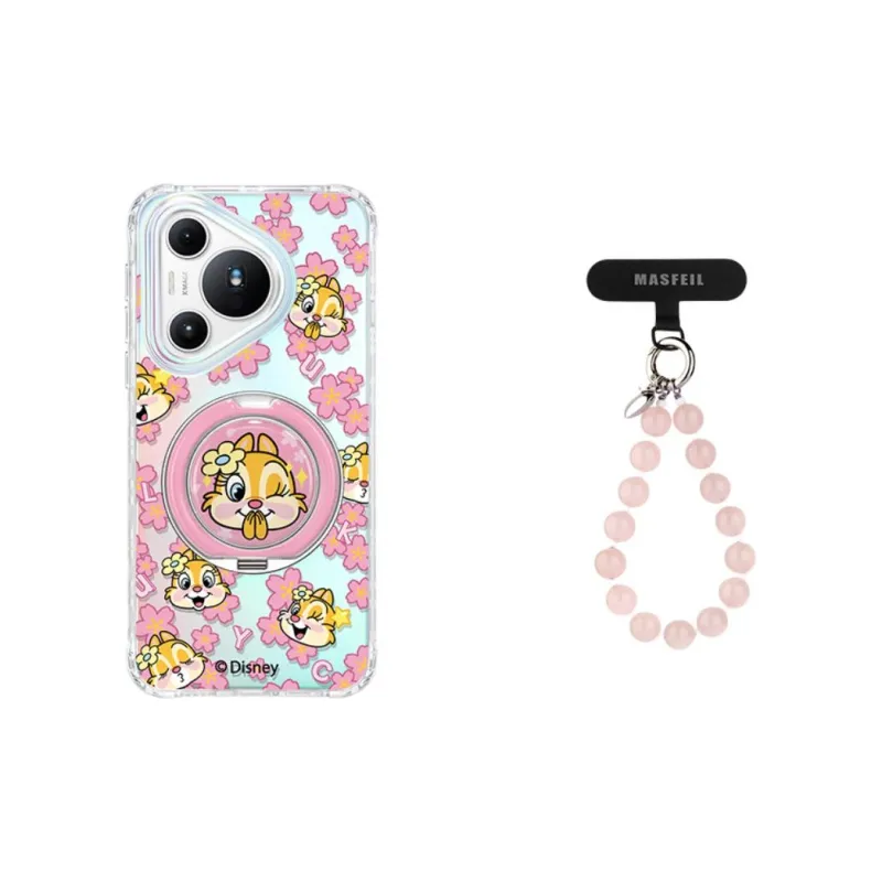 Marsfield Acrylic Material 360 Iridescent Support Point Pink Floral Squirrel Phone Cases Compatibility Huawei P70/PRO-6