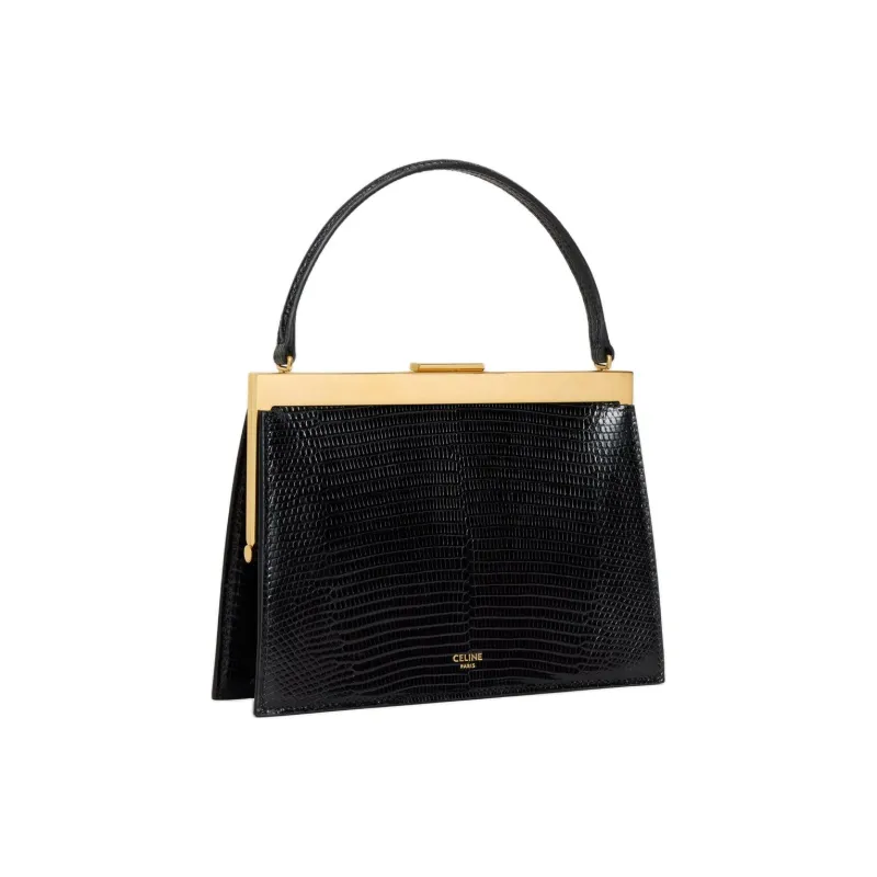 CELINE Lambskin Handbag Small Size Women's Black-1