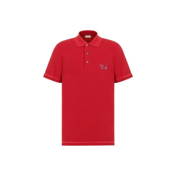 DIOR Polo Shirts Men Red-0
