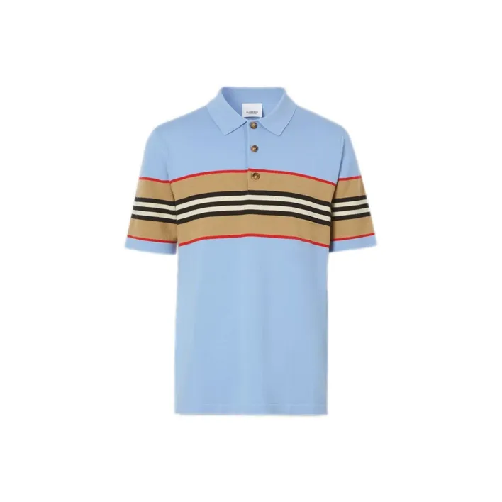 Burberry Polo Shirts Men Light Blue-0