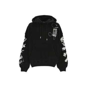 OFF WHITE Logo Printed Drawstring Hoodie