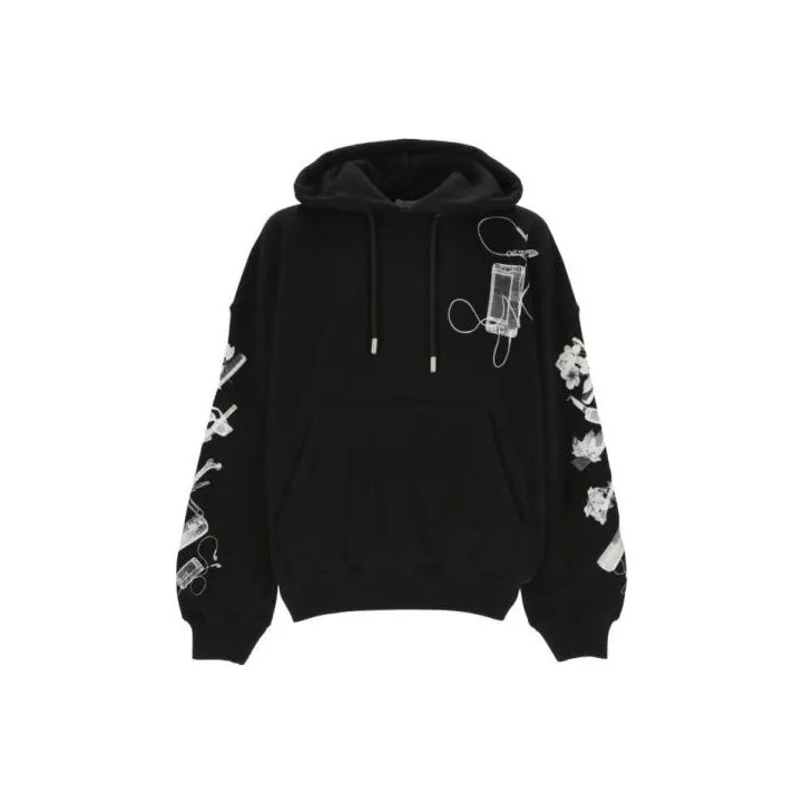 OFF WHITE Logo Printed Drawstring Hoodie-0