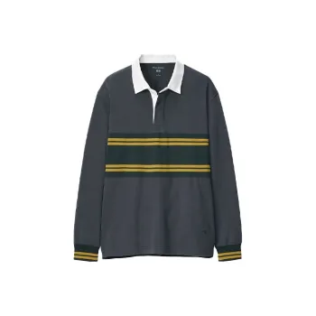 Jw Anderson X UNIQLO Jw Anderson Co Branded Series Polo Shirts Men Asphalt Gray
