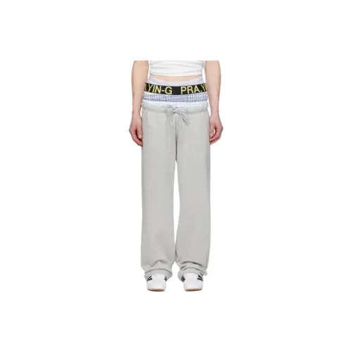 Praying Knitted Sweatpants Men's Gray