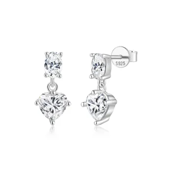 MITHAOL KUSC 925 Sterling Silver, Moissanite Gold Plated 18K Gold Stud Earrings Women's