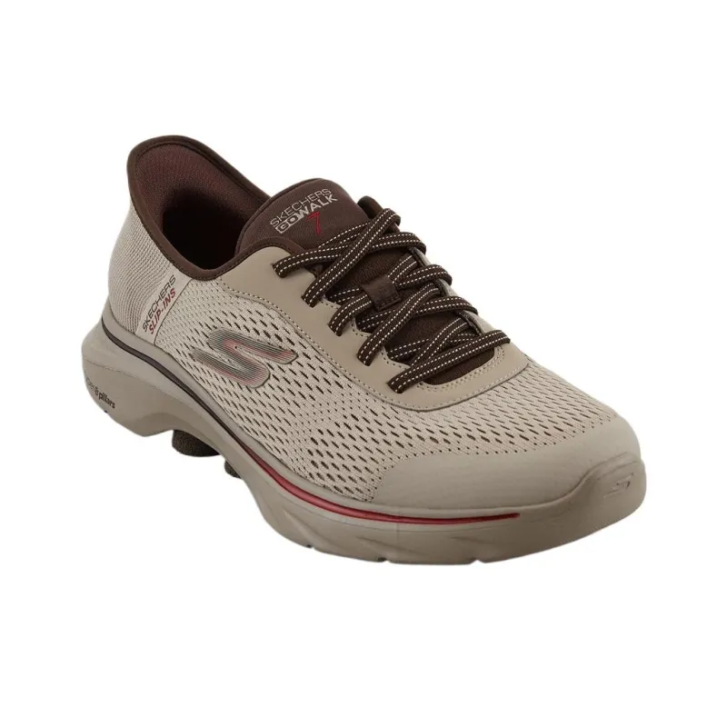 Skechers GO WALK 7 Low Top Casual Shoes Men's Tan-2