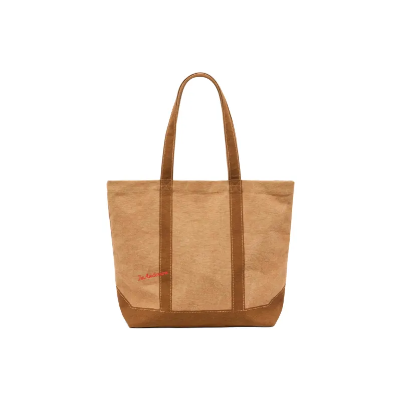 JW Anderson 100% Cotton Tote Bag, Shopping Bag, Shoulder Bag Unisex Tobacco-0