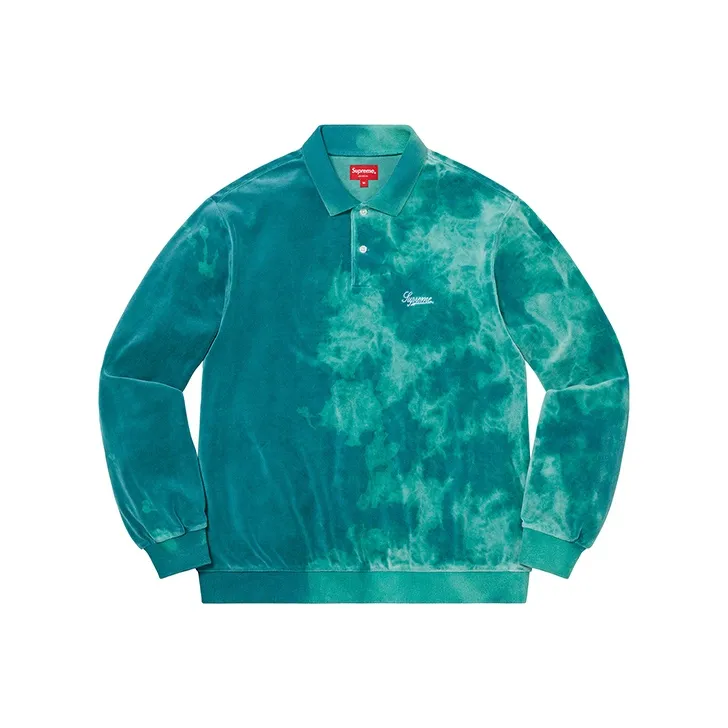 Supreme Bleached Velour L/S Polo-2