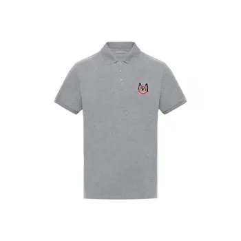Moncler Polo Shirts Men Gray