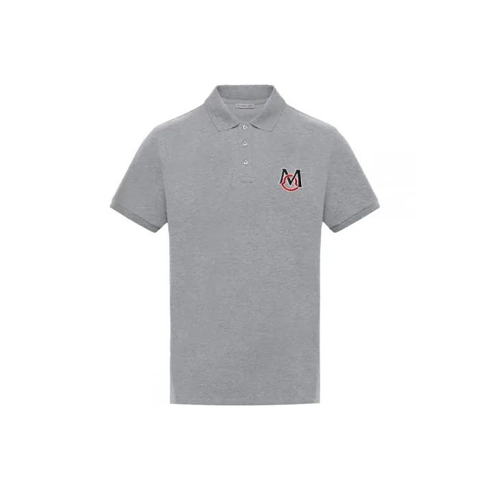 Moncler Polo Shirts Men Gray-0
