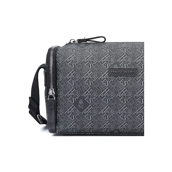 Hush Puppies Top Grain Cow Leather Camera Bag, Crossbody Bag, Shoulder Bag Medium Size Men's Gray-3