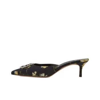 MANOLO BLAHNIK Slip Resistant Closed Toe Slippers Women's Black