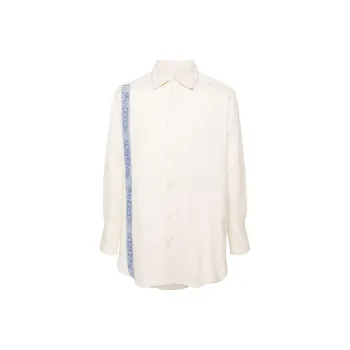 JW Anderson Logo-Tape Curved Hem Shirt