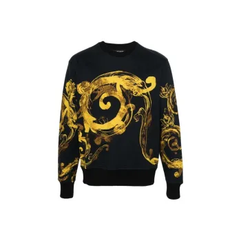 VERSACE JEANS Baroque Printed Crewneck Sweatshirt