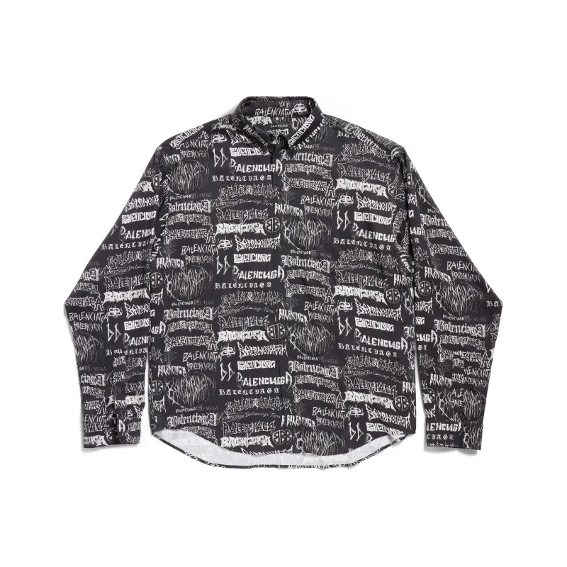 Balenciaga All-Over Logo Long-Sleeve Shirt-0