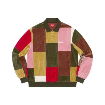 Supreme Patchwork Velour L/S Polo