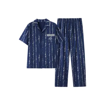 FENTENGCARE Pajama Set Men's Navy Blue