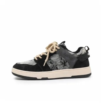 VANSSI Low Top Skateboard Shoes Men's Black Gray