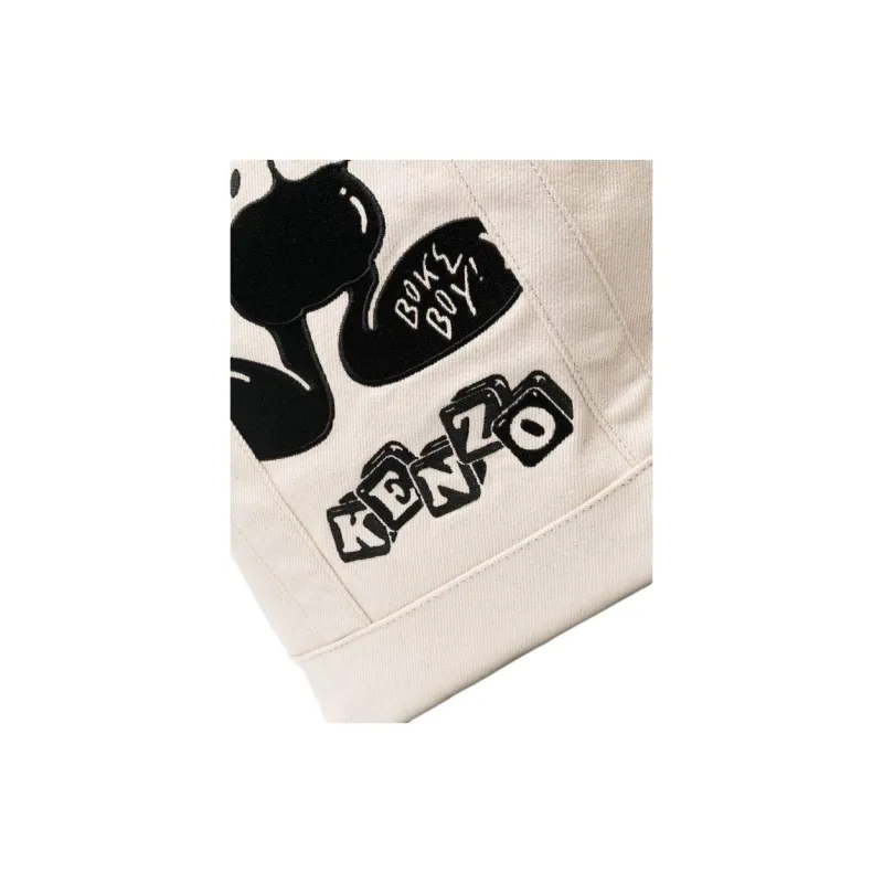 KENZO Logo Patch Hook-Fastened Top Handle Bag-2