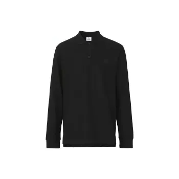 Burberry FW21 Long Sleeved Polo Shirt Men's Black 80437821