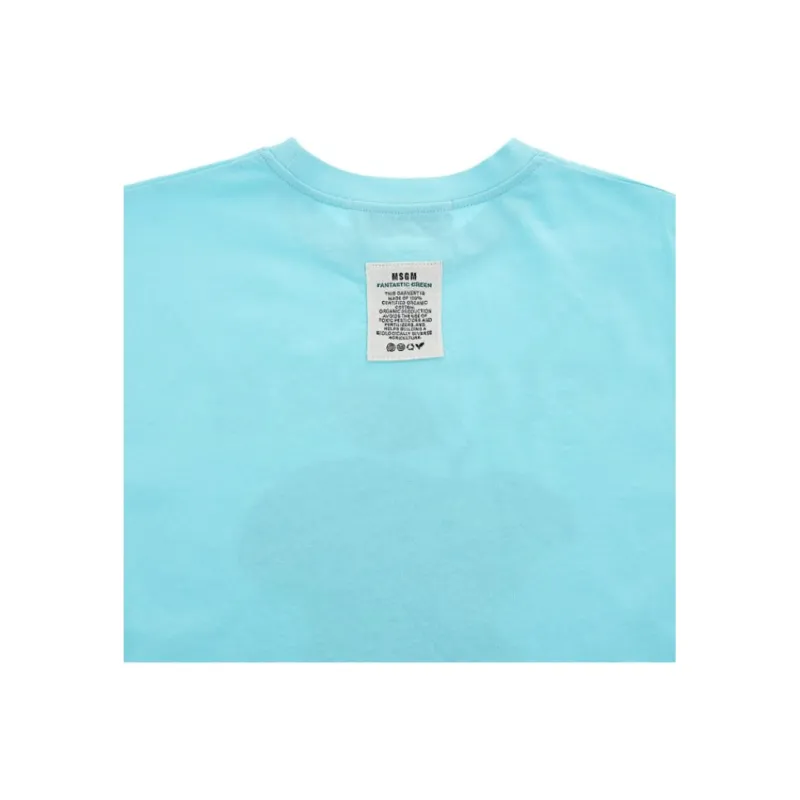 MSGM Drop Shoulder Sleeve T Shirt Women's Blue-2
